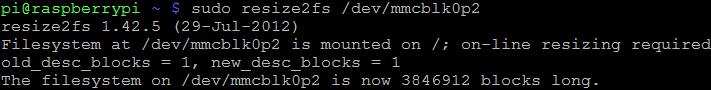 Resize of Filesystem